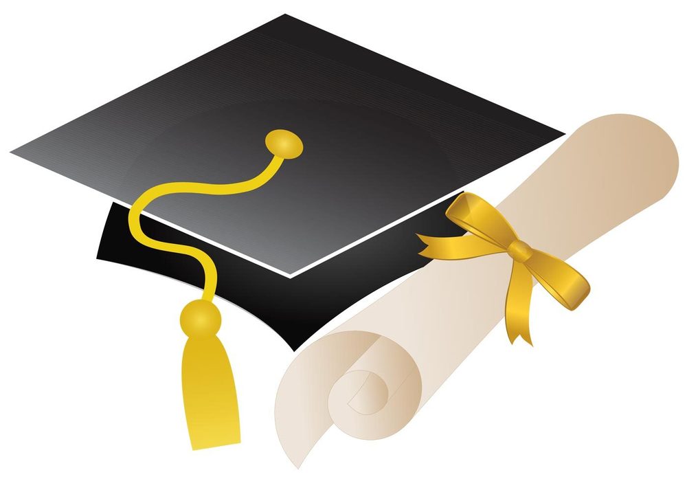 Black Graduation Cap and Diploma 